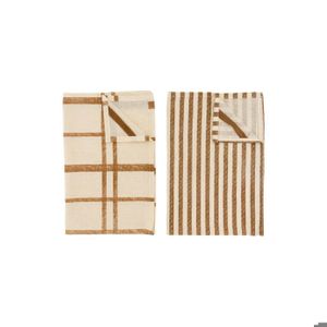 Set 5 Torchons ZOLLNER 50x70cm - Coton 180g/m² - Gris Carreaux - Lavable 60°C
