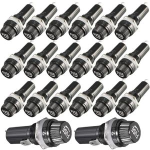 Digiten Porte-fusible en ligne 5 x 20 mm AGC connexions à vis avec câble 22 AWG kit de fusibles assortis en verre à action rapide pour voiture 100 mA 200 mA 250 mA 300 mA 500 mA 1 A 1,5 A 2 A 3,15 A 6,3 A 