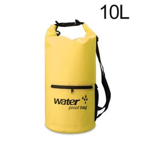 BIDON - SAC ÉTANCHE Sac étanche,Sac étanche d'extérieur en PVC, sac sec de natation, sac de rangement pour voyage, Rafting, bateau, kayak - Yellow 10L