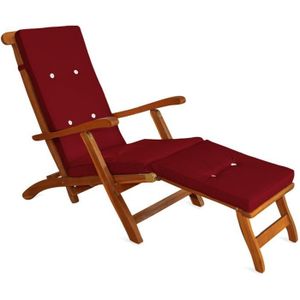 COUSSIN D'EXTÉRIEUR Coussin pour chaise longue rouge pour siège inclinable coussin pour bain de soleil relaxation intérieur extérieur hydrofuge