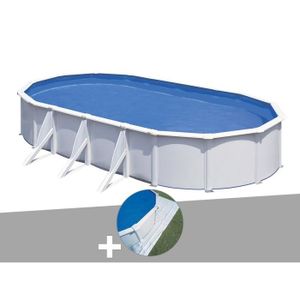 PISCINE Kit piscine acier blanc Gré Fidji ovale 6,34 x 3,9