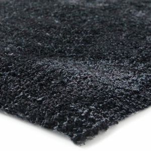 TAPIS BEST OF - Tapis salon ou chambre à poils longs toucher laineux moelleux 130 x 190 cm Noir