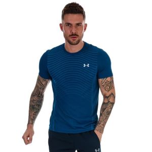 T-SHIRT MAILLOT DE SPORT T-Shirt Fitness - UNDER ARMOUR - Tech 2.0 - Bleu - Manches courtes - Homme
