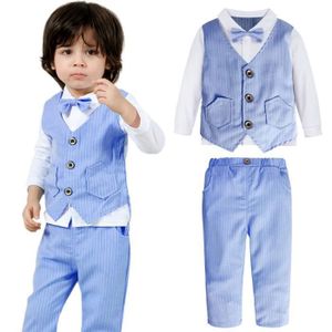 Ensemble de vêtements MINTGREEN Vêtements Garçon Bébé Mariage Tenue Ceremonie Fete Costume Chemisiers + Pantalon + Nœud Papillon 12 Mois à 4 Ans