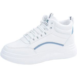 BASKET Baskets Montantes femmes Confort - Chaussures plates Casual Blanc - Confort - Femme - Lacets - Synthétique