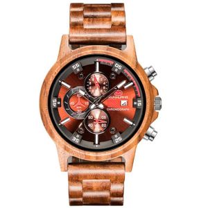 MONTRE Bois Montre Homme marque de Luxe montres en Bois noyer - 2020 chronographe date etanche , Meilleur Cadeau
