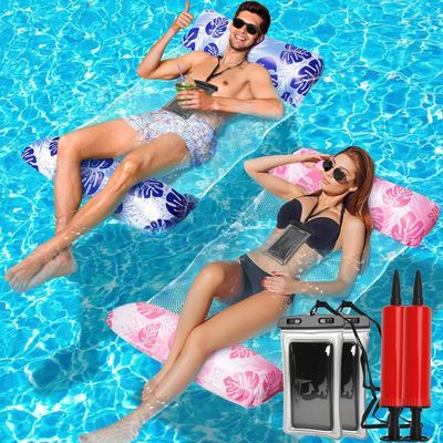 Matelas Gonflable Piscine 2 Places 200x125cm – Hamac D'Eau Avec Porte-gobelets Pour Adulte Et Enfant