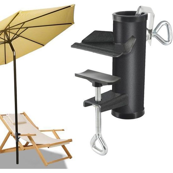 Pied De Parasol HpLive En Acier - Pliable, Réglable Pour Mât De 2.5 à 4 Cm, Parfait Jardin, Plage, Camping