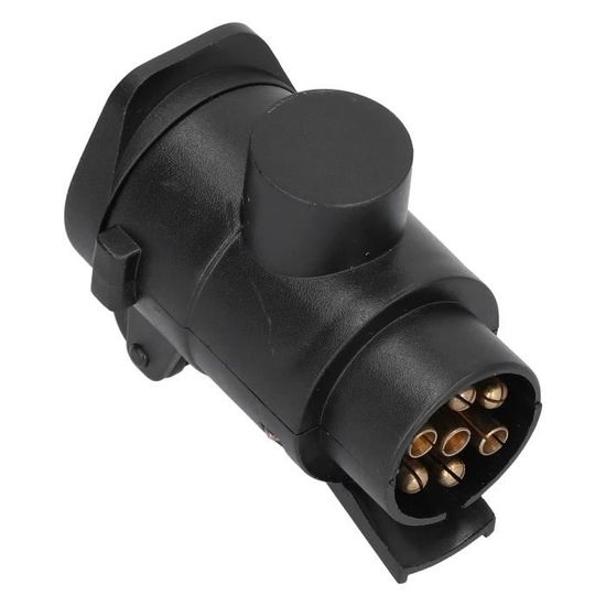Support De Prise Remorque 7 Broches Vers 13 Broches Feuunly - Métal Noir, Fixation Facile, Anti-rouille - 9