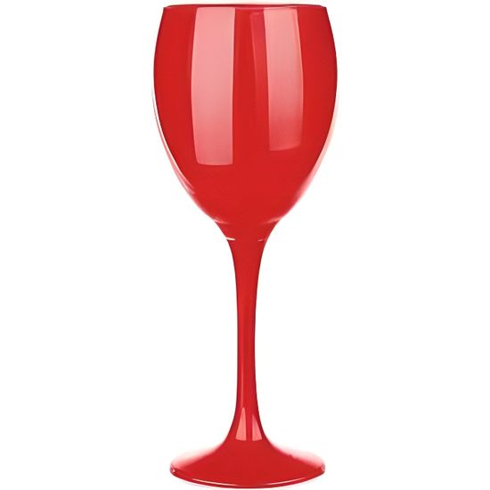 6 Verres à vin teintés Rouge Coquelicot Verre à vin Rouge, à vin Blanc, Verre à Eau/Spécial Dégustation Aveugle / 300 ML 