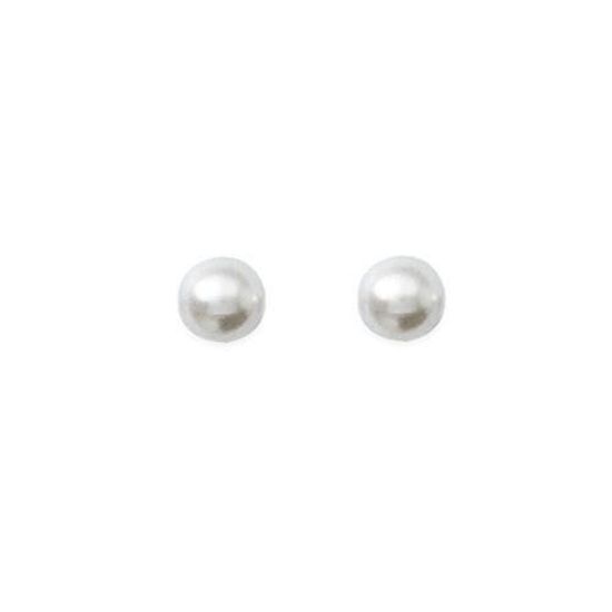 garanti 18 carats Boucles d'oreilles perle blanche 6mm plaqué or 750/000 