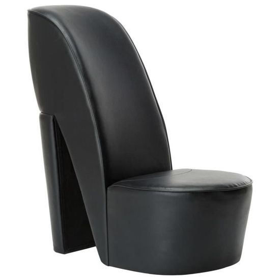 MAD-1102Chaise en forme de chaussure à talon haut Noir Similicuir Fauteuil Relax GrandConfort|Fauteuil de Relaxation & Massage