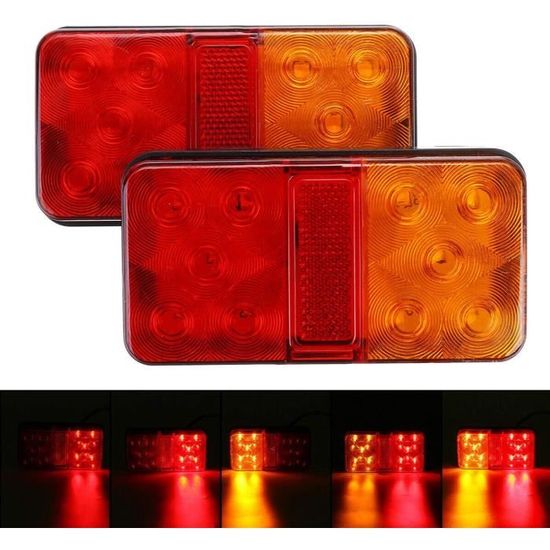Feux Arrière LED Universels Pour Moto - Feux De Frein, Jour Et Clignotants | Boîtier Rouge Réfléchissant, 3 Voies - 4