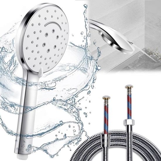Pommeau De Douche 9 Modes Avec Filtre 15 étapes Et Tuyau 2m - Haute Pression, économique, Anti-calcaire Chrome