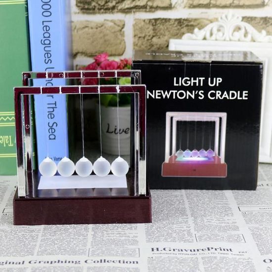 Pendule électronique Newton – Perpetual Motion – Décoration De Bureau, Jouet éducatif, Pile AA (4 Non Incluses)