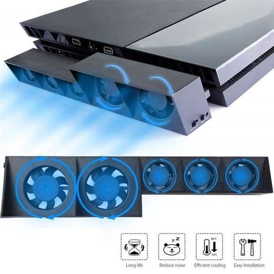 PS4 Slim Refroidisseur Ventilateur & 4-Port USB Hub Combo Kit, Turbo Cooling Fan Cooler PS4 Slim Refroidisseur Ventilateur & 4-Port USB Hub Combo Kit, Turbo Cooling Fan Cooler