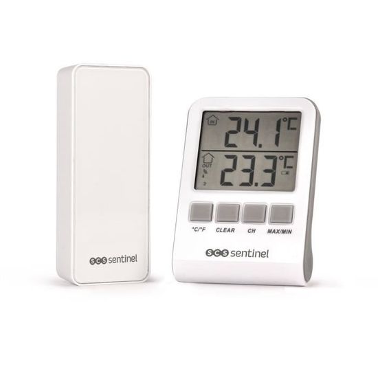 Thermomètre digital intérieur/extérieur - Sonde NTC embout inox - Aimant/Béquille - Maxi-Mini