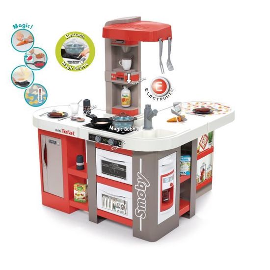 TEFAL Cuisine Studio XXL Smoby - Machine à espresso, panier vaisselle, four, distributeur de glaçons - 39 accessoires