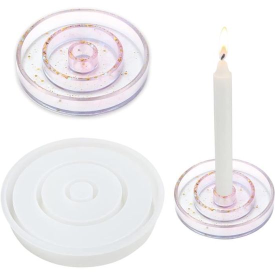 1 Moule En Silicone Chandelier Support Bougie Bougeoir Pour Pâte Polymère Fimo Platre Porcelaine