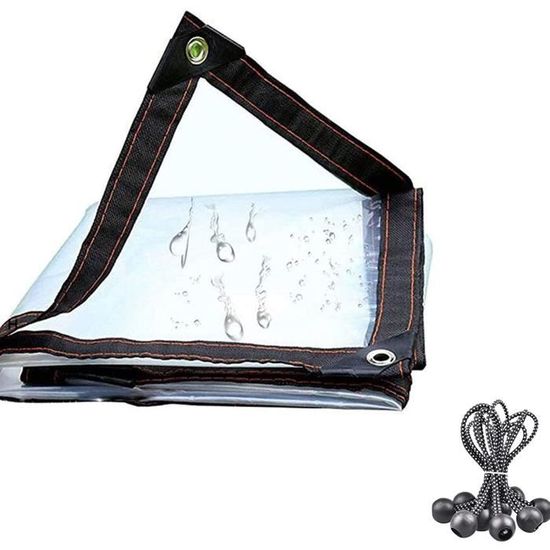 Bâche Étanche Transparente 420G-M², 0.3Mm Epaisse Multifonction Pvc Protection Baches Avec