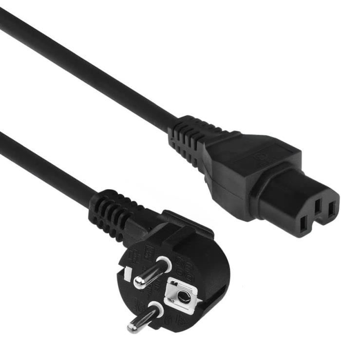 Cordon D'alimentation Secteur Bipolaire  2 Pôles CEE7/16 / IEC C7  1 Iec C7 180m Noir C2x25343228