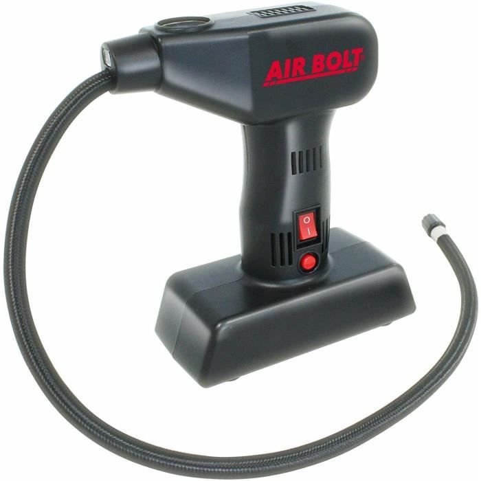 AIR BOLT compresseur puissant 12V max. 7 Kg/cm2 ou 100 Psi lumière LED câble de 2,85m 4 adaptateurs sac