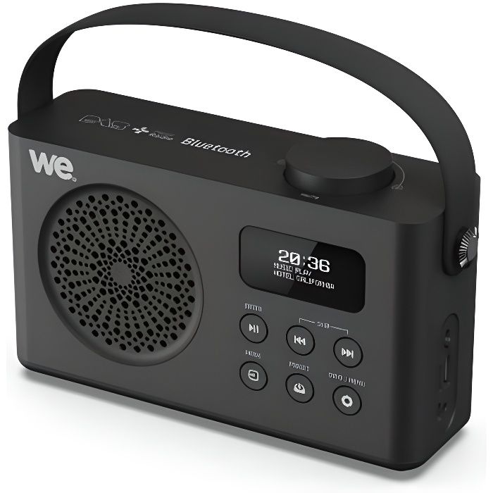 Réveil - - WE Radio Réveil Connecté Digitale Portable DAB DAB+ FM Enceinte Bluetooth Batterie Rechargeable Lecteur USB Micro SD -