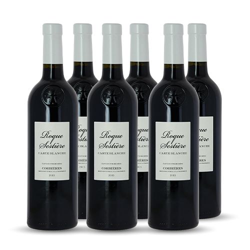 Domaine Roque Sestière Carte Blanche élevé en fûts de chêne Corbières Rouge 2017 6x75cl