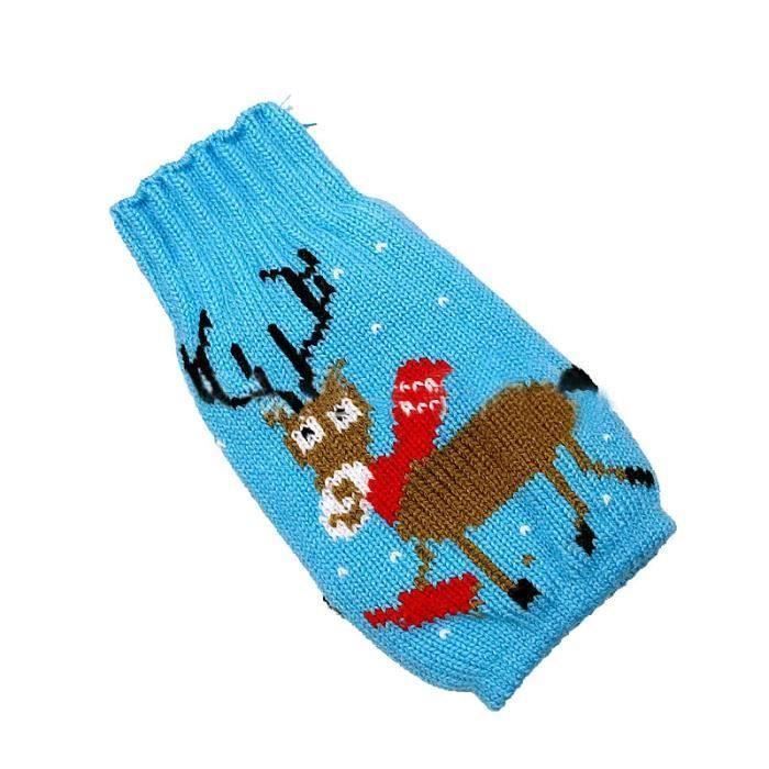 XY Sac de Decoration Bouteille de Vin Costume de Renne Xmas Emballage Cadeau Noel Decor Table Ornement Bleu - XYTS823A2268