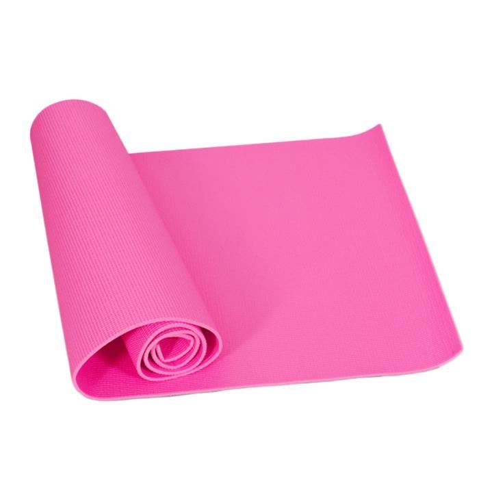 Yoga D'Exercice Antidérapant Entraînement Pilates Tapis de Yoga avec Sangle de Transport Pink 173X61X0.6cm