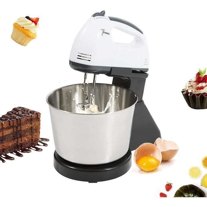 Mini Robot Pâtissier Silencieux Professionnel 100W Robot Pétrin Pétrisseur Pâtisserie Solide Robot de Cuisine Multifonctions avec