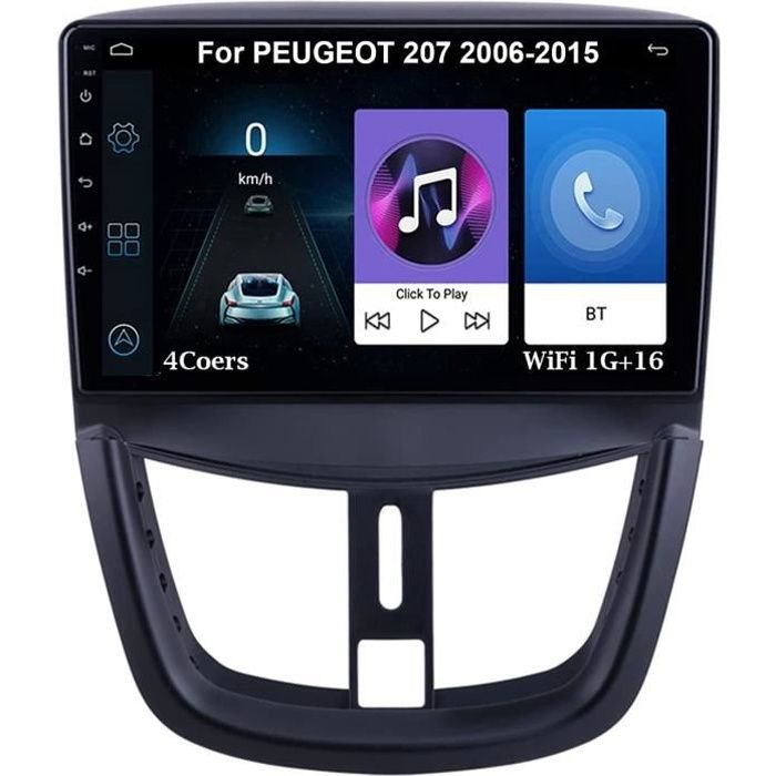 Autoradio 9 Inch Écran Tactile Voiture Multimédia Android Auto Pour PEUGEOT 207 2006-2015 Accessoires De Voiture Brancher Et Ut 193
