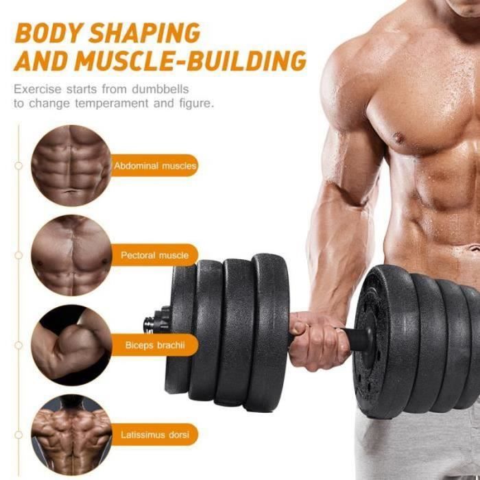 Ensemble d'haltères 30 kg musculation réglable