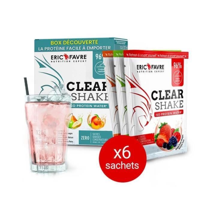 Eric Favre - Flavour Pack - Clear Shake - Iso Protein Water - Box Découverte 6 Sachets Unidoses - Proteines - Offre panachée - multi