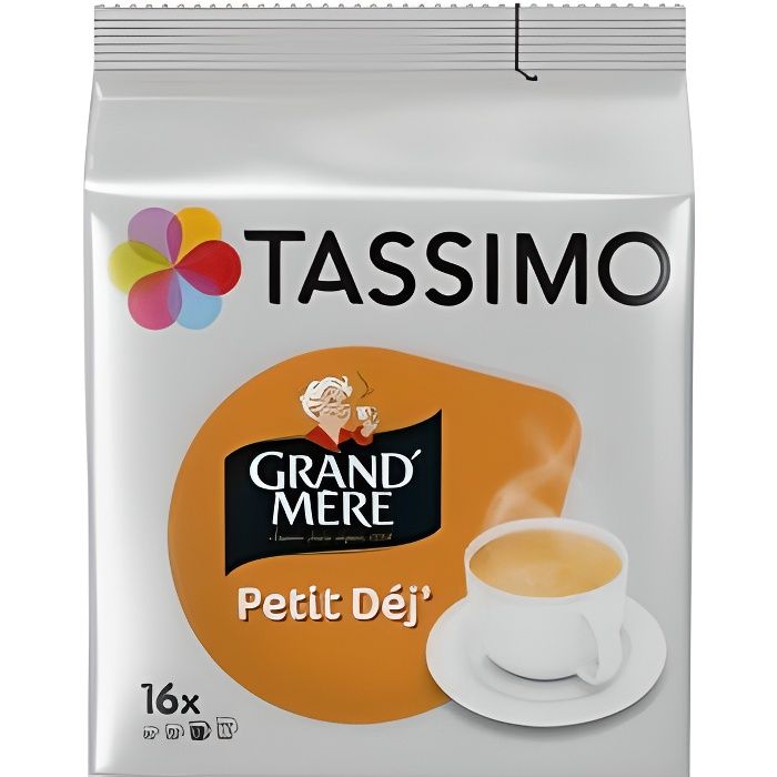 TASSIMO Café Dosettes Grand mère Petit Déjeuner - Lot de 5 x 16 boissons