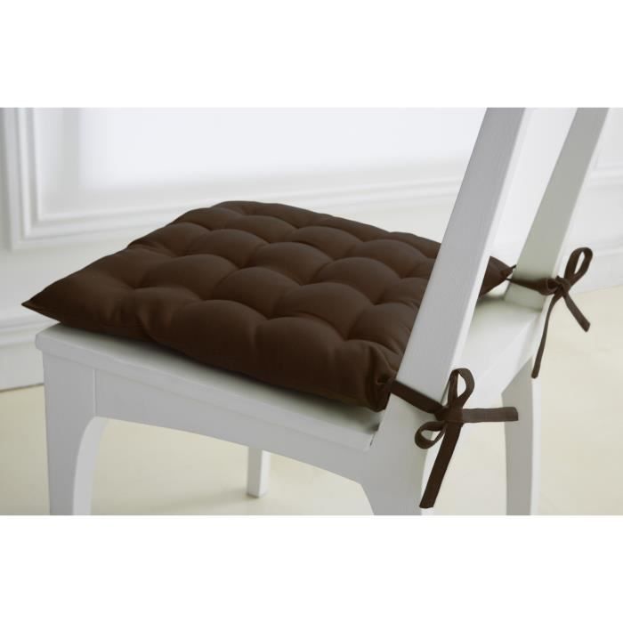 TODAY Assise matelassée 40x40cm 100% coton 16 points Cacao