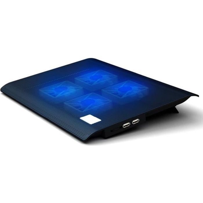 Link-e : Support refroidisseur à 4 ventilateurs pour PC portable, notebook, consoles... Eclairage LED, 2 ports USB...