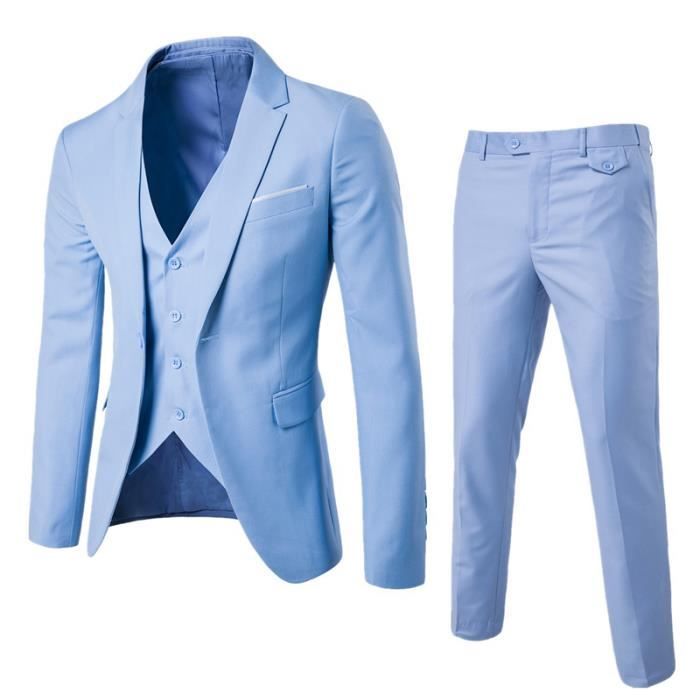 Veste Homme Veste décontracté Veste Trois pièces Veste Hommes Vêtement Masculin (Veste+Pantalon+Gilet)