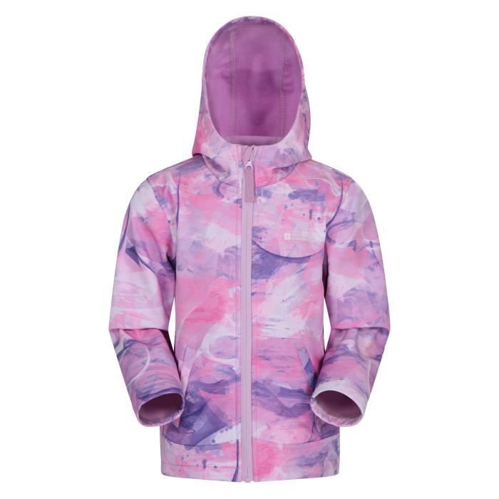 Mountain Warehouse Veste Softshell imprimée pour enfants Exodus Rose Clair