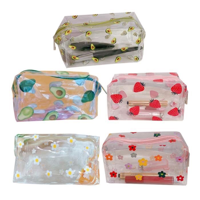 5pcs sac de maquillage transparent de rangement de portable accessoires de voyage pour BOITE DE RANGEMENT APPAREIL DENTAIRE