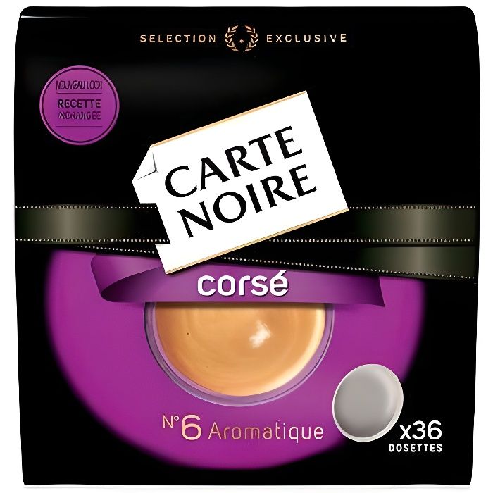 Café Carte Noire corsé x36 dosettes - 250g