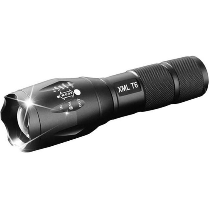 Lampe de poche rechargeable LED lampe torche XML T6 4000 lumens 18650 batterie camping en plein air puissante lampe de poche LED (ty