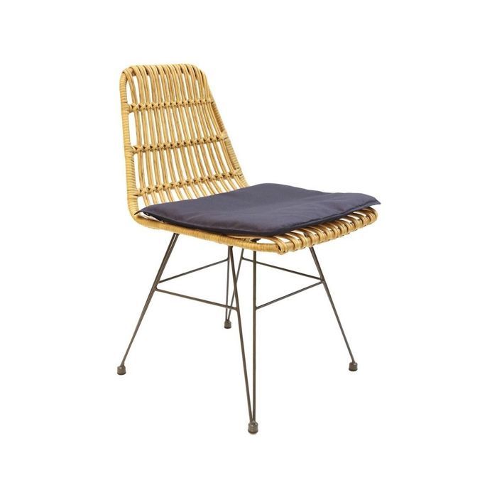 Chaise de jardin tressée design ethnique Surabaya - Marron naturel