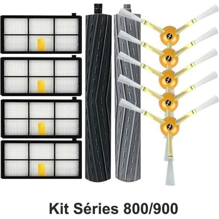 Kit Accessoires pour iRobot Roomba Séries 800/900 avec Filtres Brosses et Rouleaux
