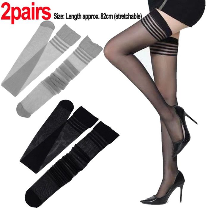 Sesto Senso Lot 2 Bandes Anti-Frottement Cuisses Dentelle - Antidérapantes Silicone 4 Bandes - Confort Toute La Journée S/M/L/XL/XXL