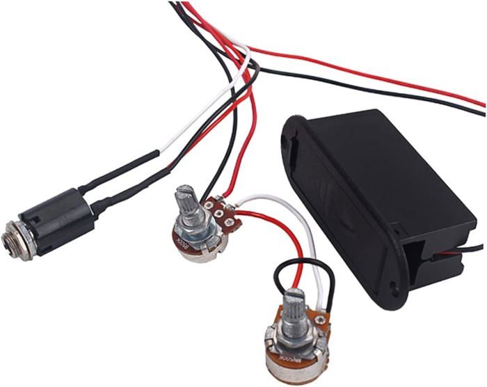 Préampli égaliseur 3 Bandes Pour Guitare - Écran LCD - Réglage Bas/médium/aigus - Alimentation 9V