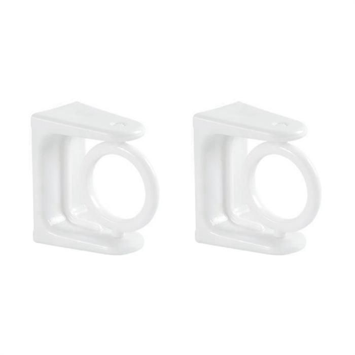 2 Supports De Tringle à Rideaux Rotatifs Blancs - Fixation Murale Facile - Pour Placard, Salle De Bain