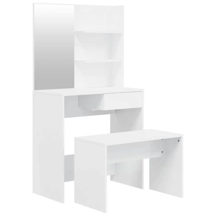 Moderne Ensemble de coiffeuse - Blanc brillant 74 5x40x141 cm SS300572