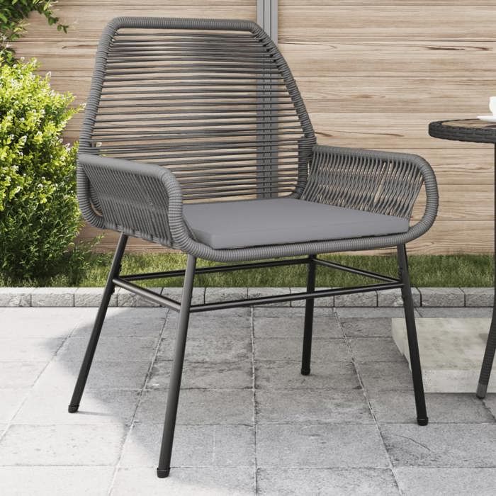 vidaXL Chaises de jardin lot de 2 avec coussins gris résine tressée siège de jardin siège dextérieur chaise dextérieur 369097
