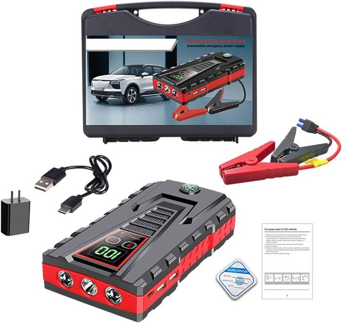 Démarreur De Voiture Portable 99800mAh – Booster Puissant 12V, Batterie Externe, Neuf